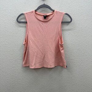 Volcom Lived in Lounge Waffle Knit Sleeveless Crop Tank Top Shirt Womens Medium